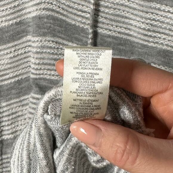 Simply Noelle White & Gray Striped Cotton Knit Swimsuit Cover Up Women's Medium - Picture 9 of 9